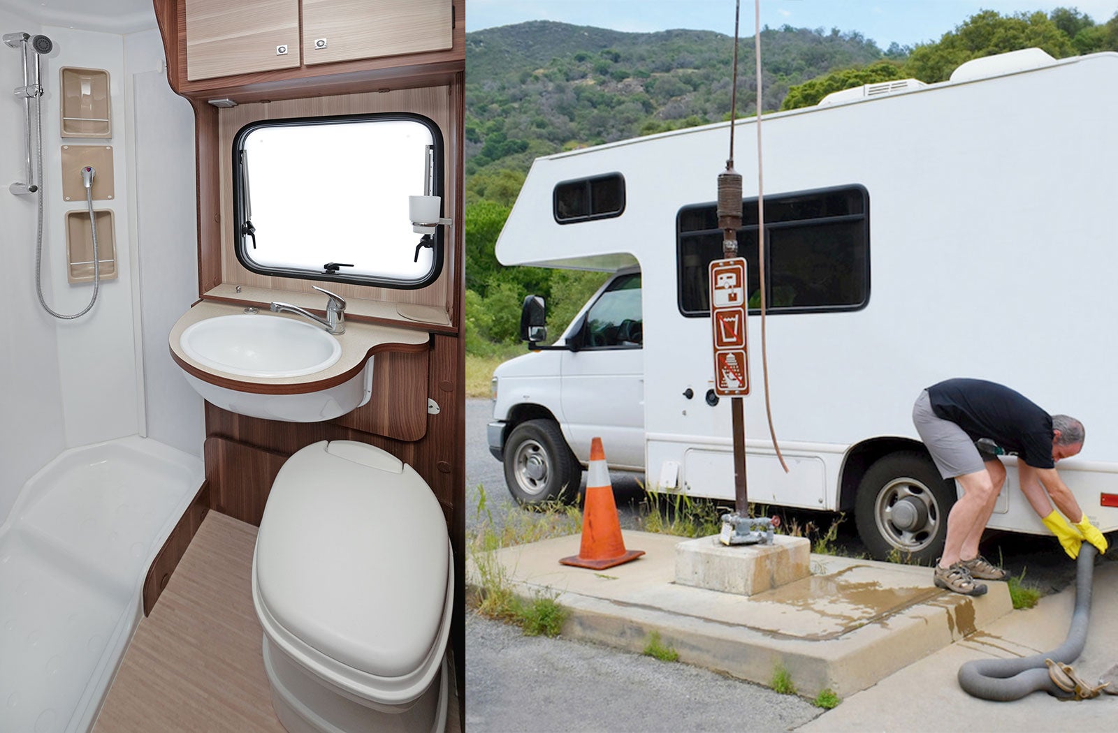 Portable RV/camper toilet and holding tank setup in Frankfort, Kentucky